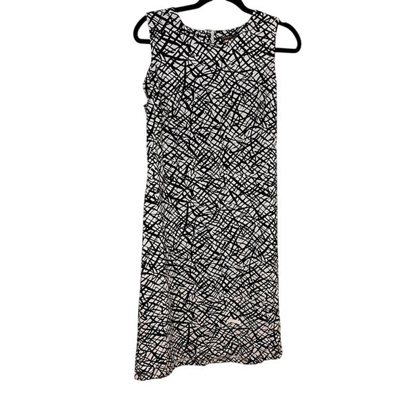 J McLaughlin Black Sleeveless Patterned Shift Dress Large - Picture 1 of 11